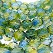 6mm Yellow Blue Dual Coat Fire Polished Czech Glass Beads 