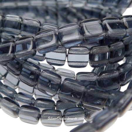 6mm CzechMates Montana Blue Two-Hole Tile Beads 