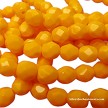 6mm Opaque Orange Fire Polished Czech Glass Beads 