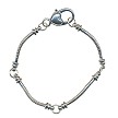 Silver Bracelet with Heart Clasp for Big Hole Beads 