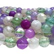 8mm Faceted Round Mixed Quartz Jade and Fluorite Beads 