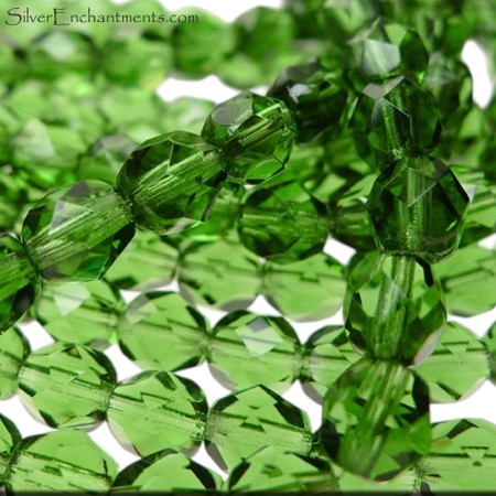 6mm Prairie Green Fire Polished Czech Glass Beads 