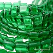 6mm CzechMates Green Emerald Two-Hole Tile Beads 