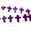 Double Drilled Purple Gemstone Cross Beads 16x12mm 