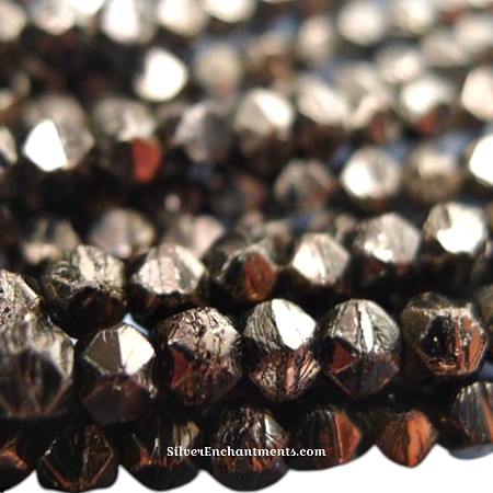 4mm Metallic Luster Round English Cut Czech Glass Beads 
