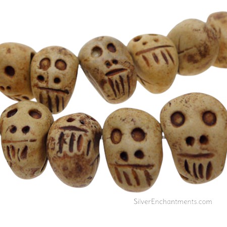 3D Ceramic Skull Beads 