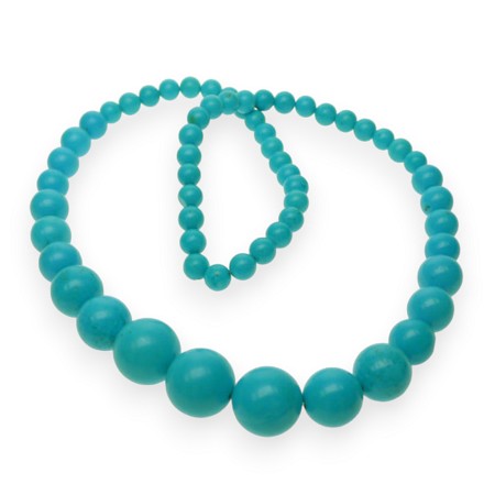 Graduated Round Turquoise Necklace Beads 