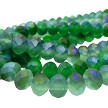 8mm Matte Green Violet Moondust Shimmer Crystal Rondelle Beads 