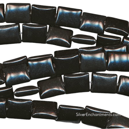 10x8mm Pillow Rectangle Black Onyx Beads 