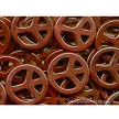 25mm Brown Magnesite Peace Symbol Beads 