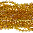 6mm Bicone Citrine with Violet AB Crystal Beads 