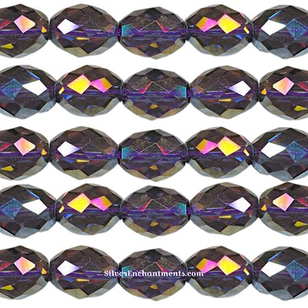 10x8mm Amethyst AB Crystal Rice Beads 