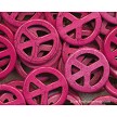 25mm Pink Magnesite Peace Symbol Beads 