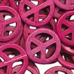 25mm Pink Peace Sign Beads 