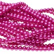 6mm Hot Pink Glass Pearls 