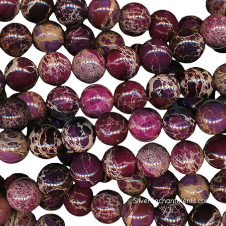 10mm Round Purple Sea Sediment Jasper Beads 