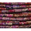 14x6mm Purple Red Sea Sediment Jasper Tube Beads 