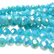 8mm Aquamarine Aura Crystal Rondelle Beads 