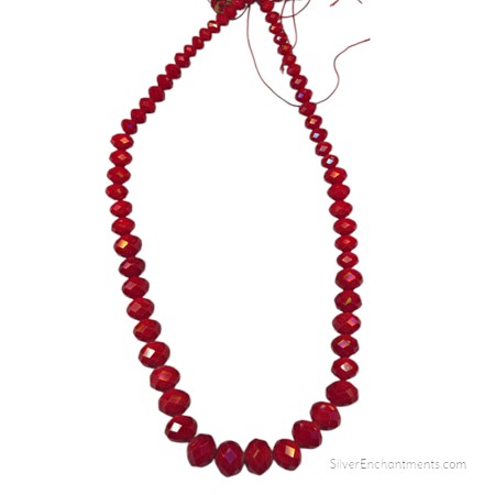 6mm to 16mm Red Graduated Rondelle Crystal Necklace Beads 