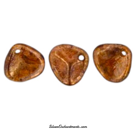 8mm Czech Glass Pink Copper Picasso Rose Petal Beads 