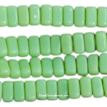 CzechMates Pale Jade 2-Hole Brick Beads 