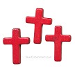30x22mm Red Gemstone Cross Pendant Beads 