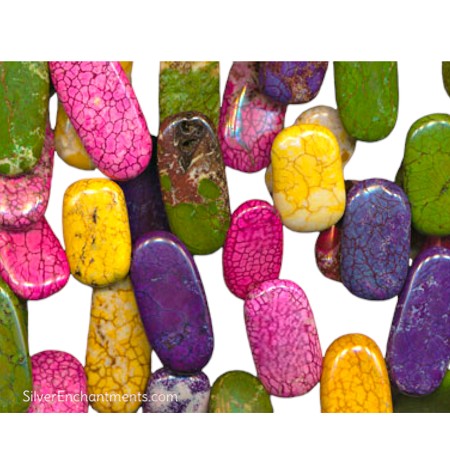 Multicolored Gemstone Paddle Drop Pendant Beads 
