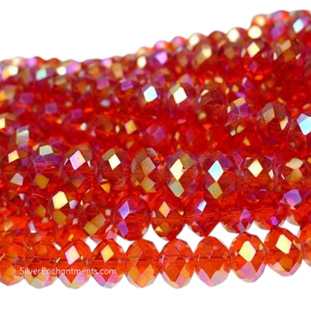 8mm Hyacinth Gold Violet AB Crystal Rondelle Beads 