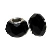 14mm Black Crystal Large Hole Beads 