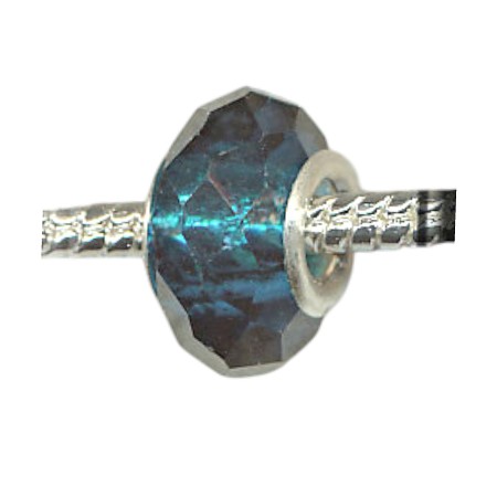 14mm Aquamarine Crystal Large Hole Beads 