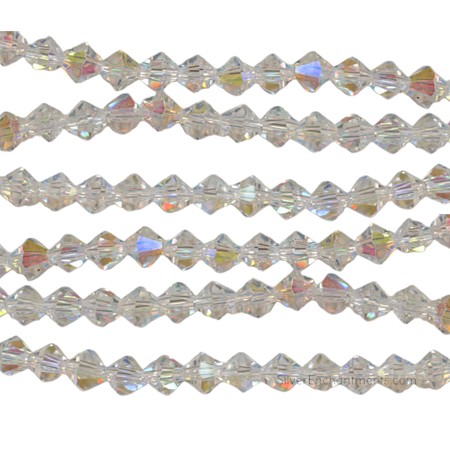 6mm Crystal AB Crystal Bicone Beads 