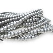 4mm Matte Silver Glass Pearl Beads 
