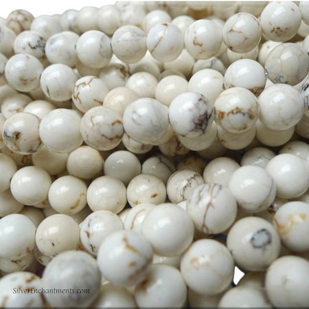 8mm White Turquoise Magnesite Round Beads 