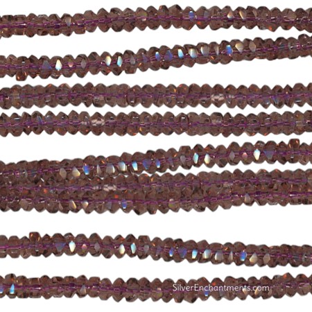 5mm Amethyst Crystal Spacer Beads 