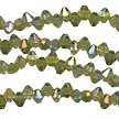 6x7mm Peridot AB Crystal Bicone Briolette Beads 
