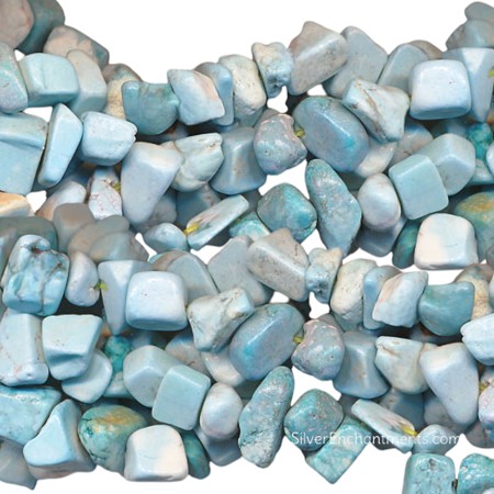 Long Strand of Light Blue Turquoise Chip Beads 