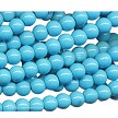 6mm Round Turquoise Glass Pearls 