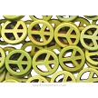 15mm Gaspiete Green Turquoise Peace Symbol Beads 