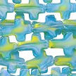 16x12mm Aquamarine Blue Swirl Glass Cross Beads 