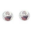 14mm Metallic Silver Crystal Large Hole Beads 