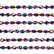 9x6mm Metallic Volcano Crystal Teardrop Beads 
