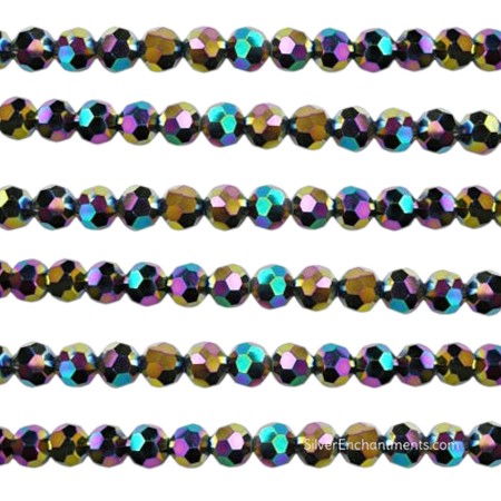 8mm Metallic Volcano Crystal Round Beads 