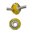 14mm Yellow Hurricane Swirl Crystal Large Hole Beads 