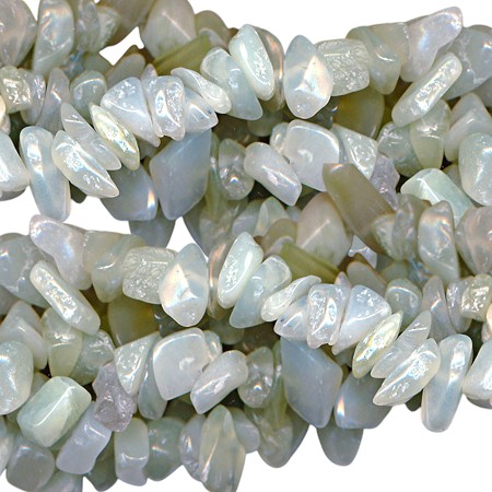 Long Strand Freeform Green Jade Chips 