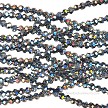 3mm Metallic Antique Silver Crystal Round Beads 