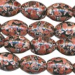 20x15mm Brown Mosaic Magnesite Olive Rice Beads 