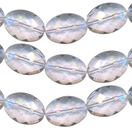 38x28mm Faceted Crystal Oval Acrylic Beads 
