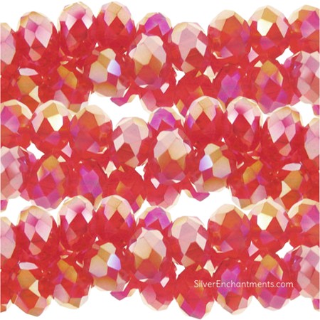 8mm Hyacinth AB Crystal Rondelle Beads 