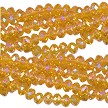 4mm Canary Yellow AB Crystal Rondelle Beads 