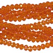 4mm Orange Crystal Rondelle Beads 